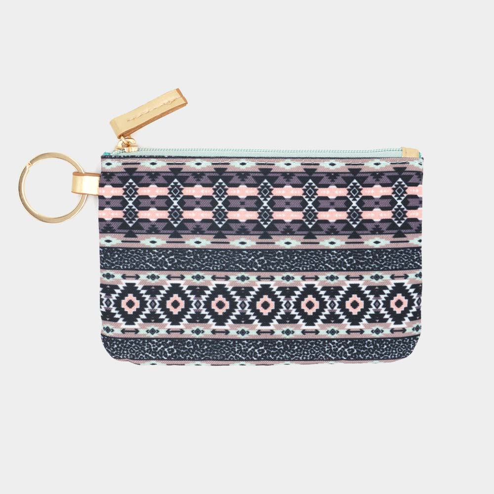 Boho Aztec ID Wallet with Detachable Lanyard