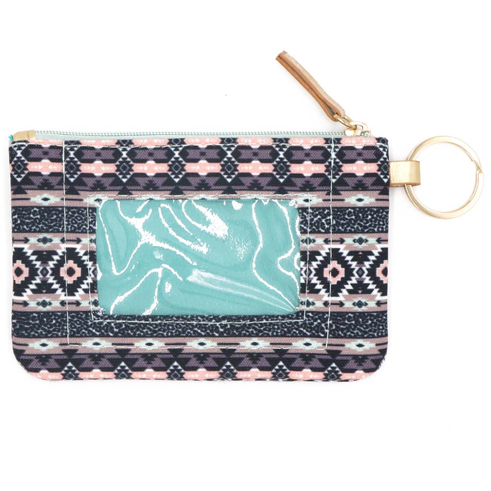 Boho Aztec ID Wallet with Detachable Lanyard