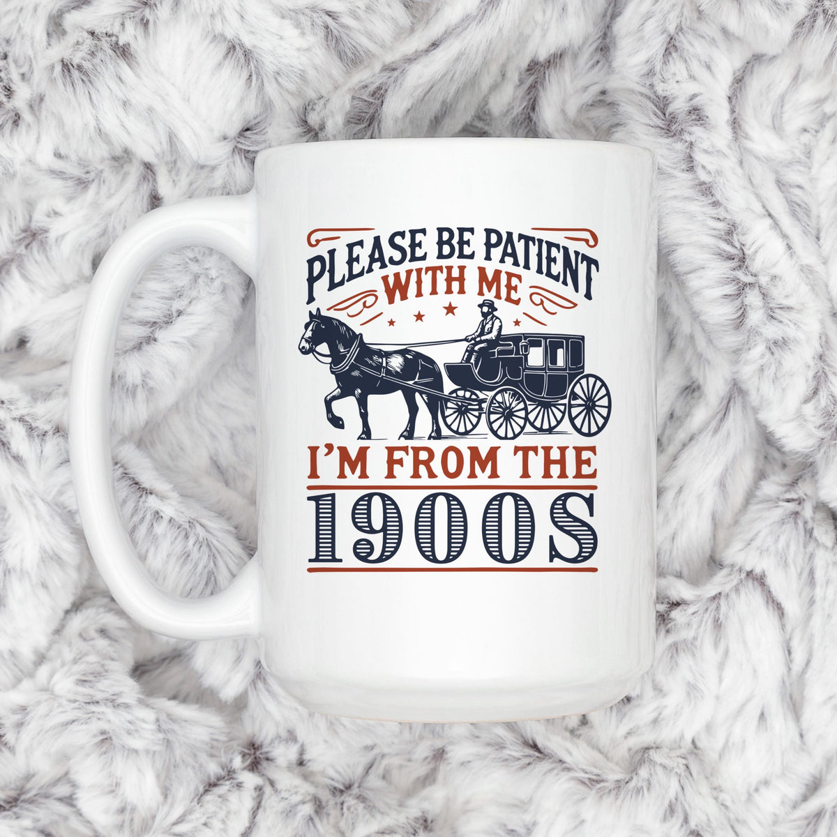 1900s Humor Mug | Vintage Horse Carriage Cup