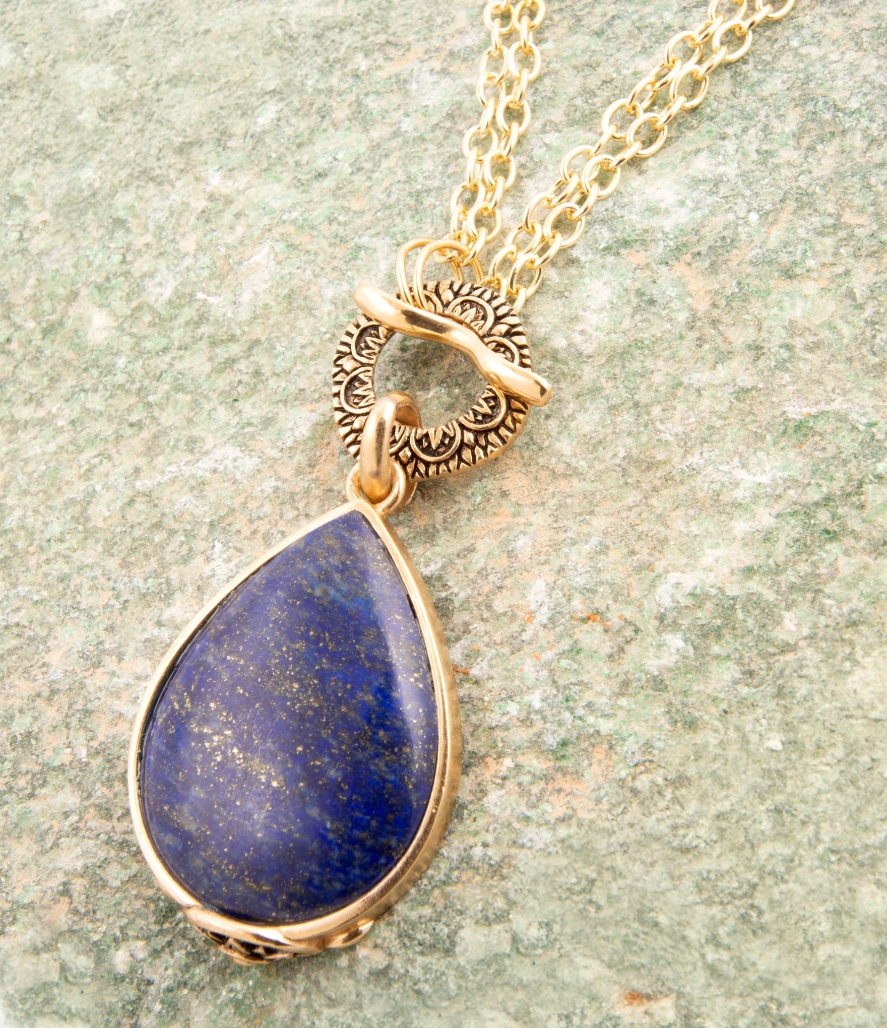 Blue Lapis Teardrop Pendant Necklace
