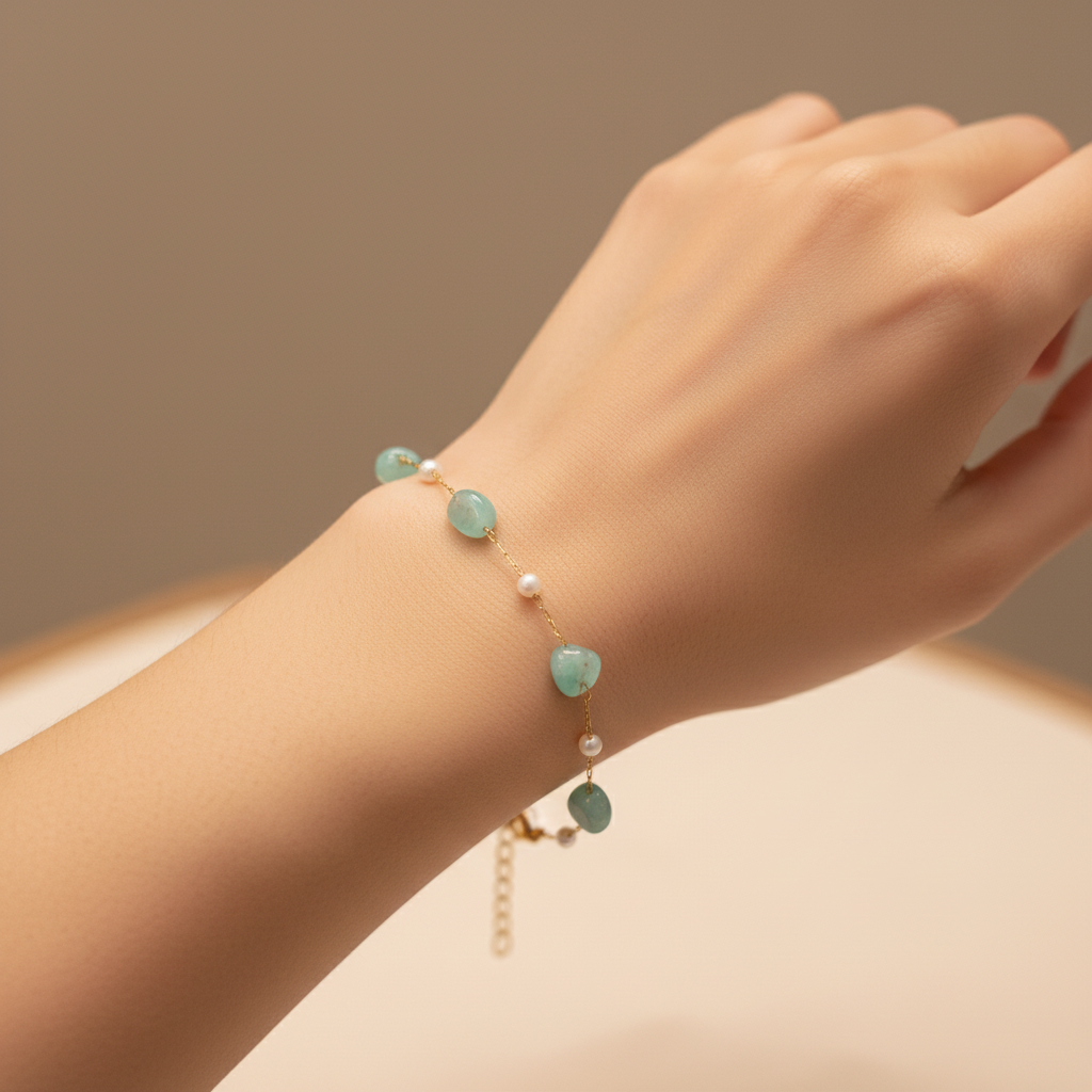 Amazonite Pearl Bracelet Lifestyle