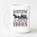 1900s Humor Mug | Vintage Horse Carriage Cup