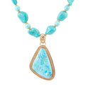 Blue Turquoise Triangle Pendant Necklace