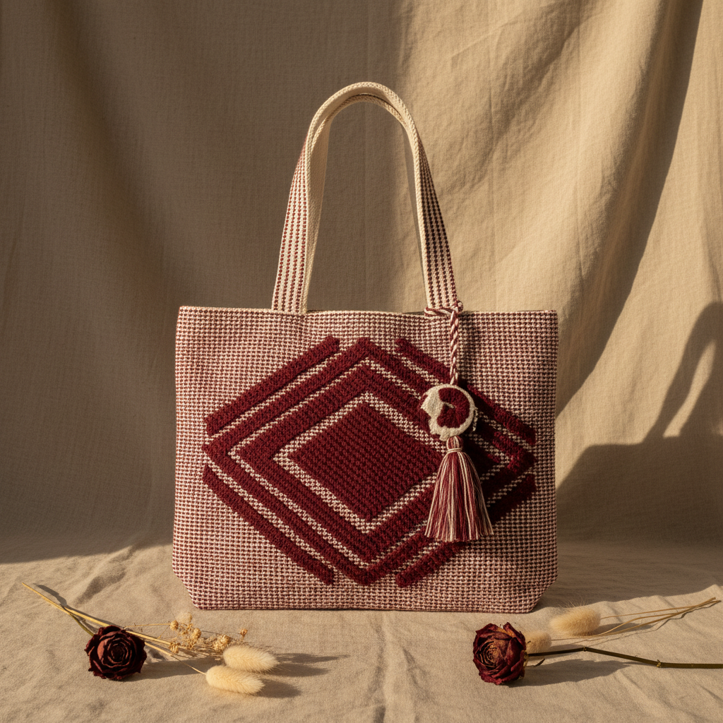 Boho Tote - Burgundy