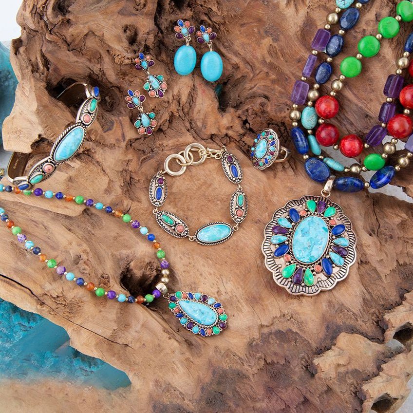 Multistone Concho Statement Ring | Turquoise, Lapis & Coral