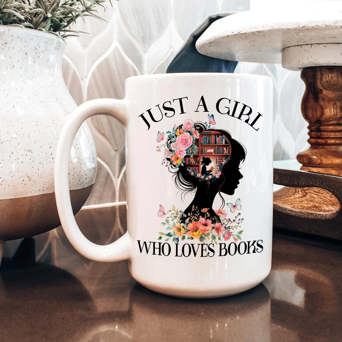 Book Lover Mug | Floral Ceramic Cup