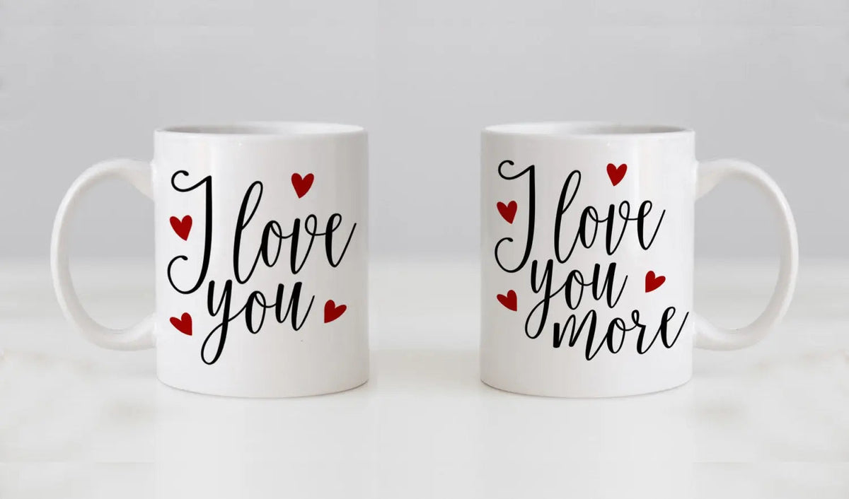 I Love You Mug Set | Matching Ceramic Cups