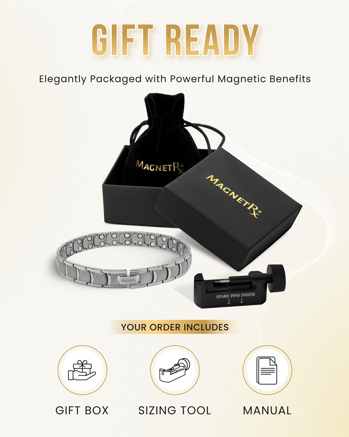 Titanium Magnetic Therapy Anklet for Men — Silver