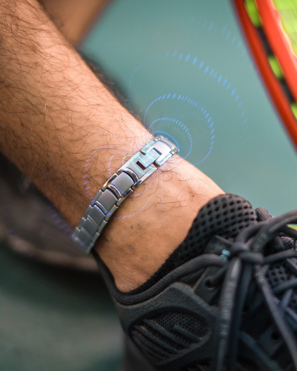 Titanium Magnetic Therapy Anklet for Men — Silver