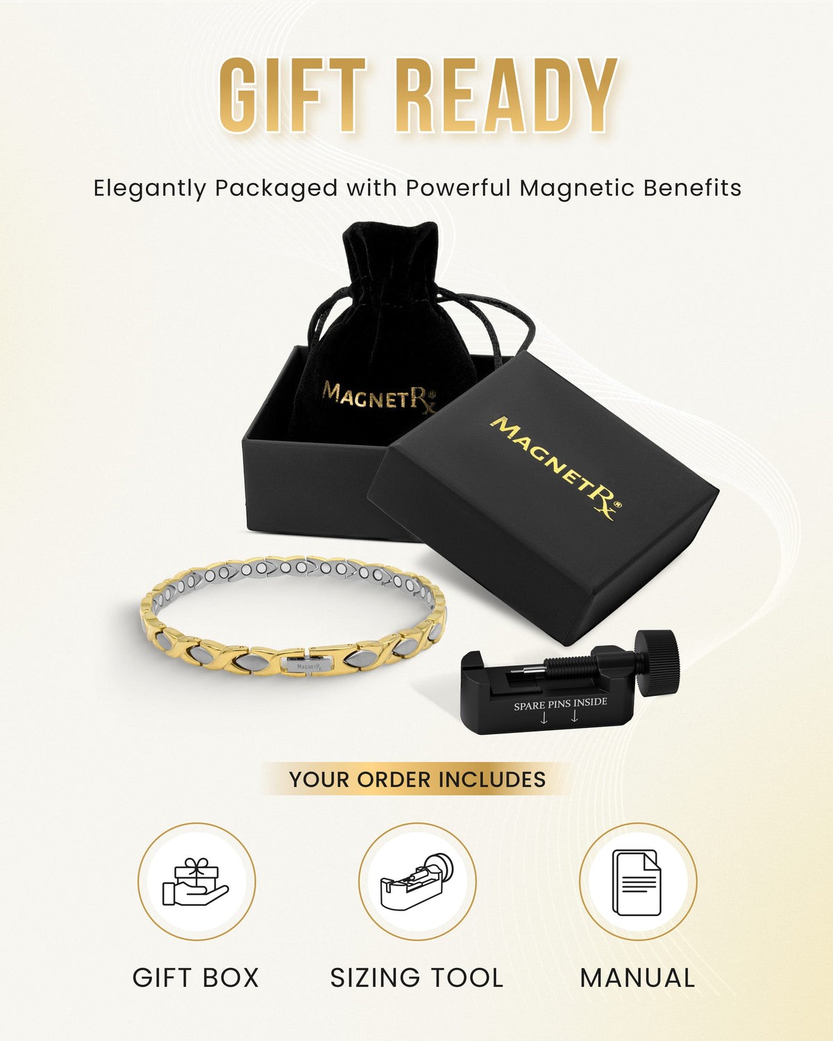 Titanium Magnetic Therapy Anklet — Gold & Silver