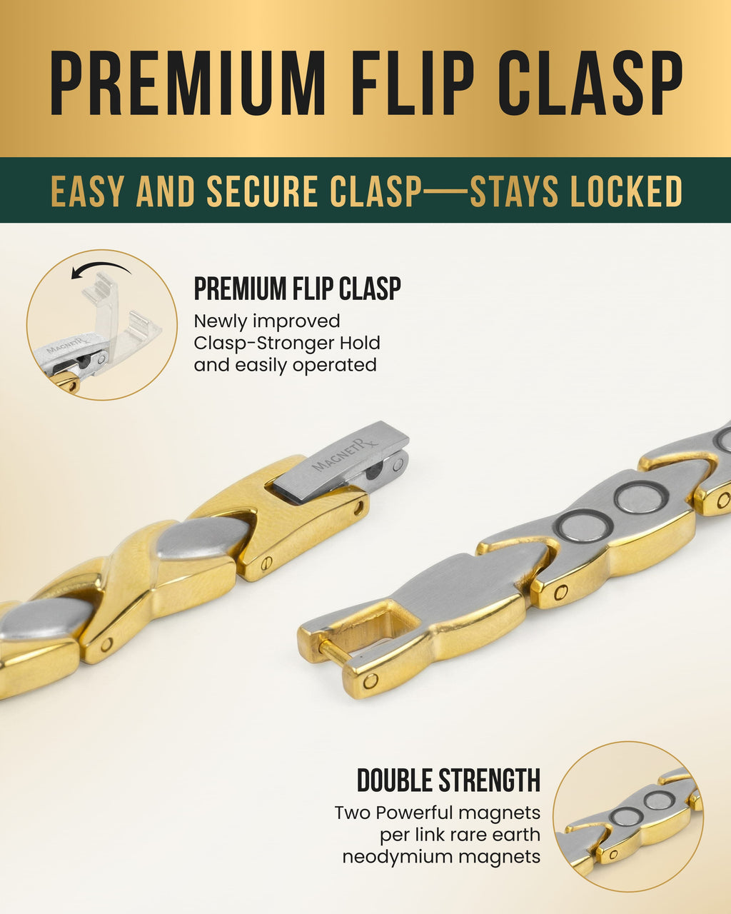 Titanium Magnetic Therapy Anklet — Gold & Silver