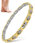 Titanium Magnetic Therapy Anklet — Gold & Silver