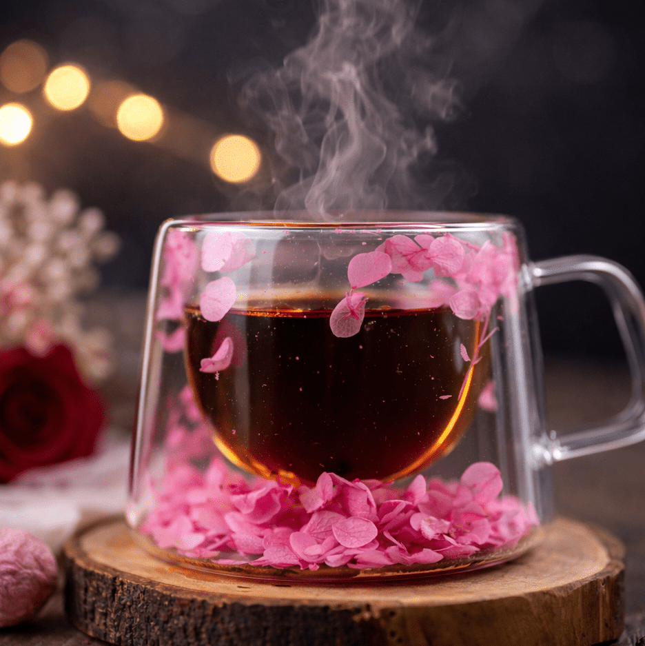 Double Glass Flower Mug | Dried Floral Tea & Coffee Cup