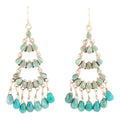 Blue Turquoise & Magnesite Golden Chandelier Earrings