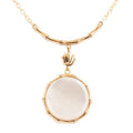 Mother of Pearl & Gold Bamboo Statement Pendant Necklace